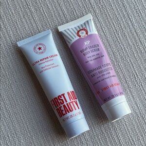 First Aid Beauty Ultra Repair Cream and KP Scrub Duo 1oz sized